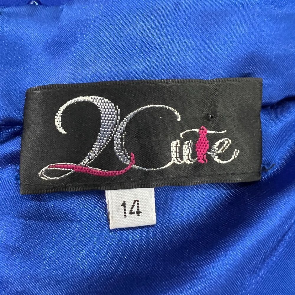 2 Cute Blue Beaded Two Piece Formal Gown $448 - Picture 12 of 16